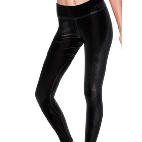 Victoria Secret Pink Velvet Flat Yoga Leggings - Picture 1 of 8